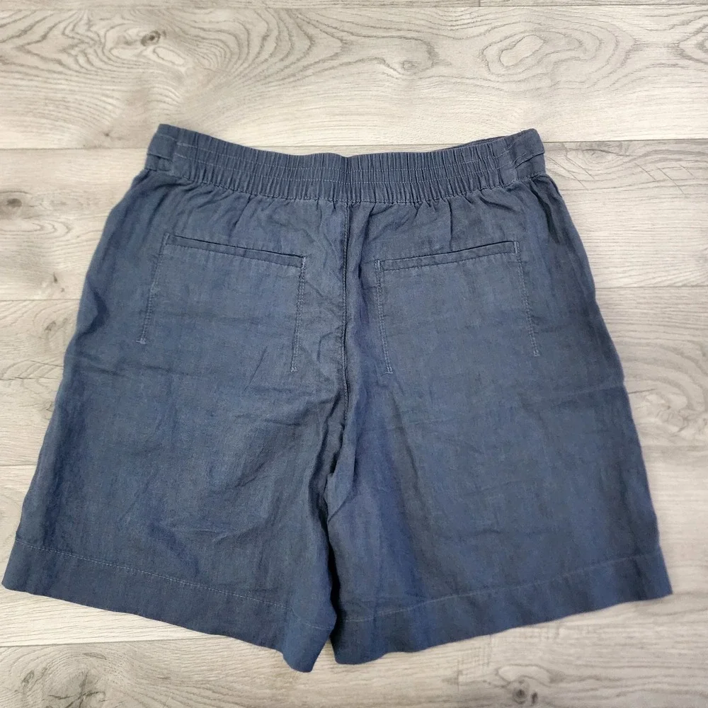 Athleta‎ Voyager 100% Linen High Rise Pockets 7 Inch Lightweight Shorts 10 NWOT